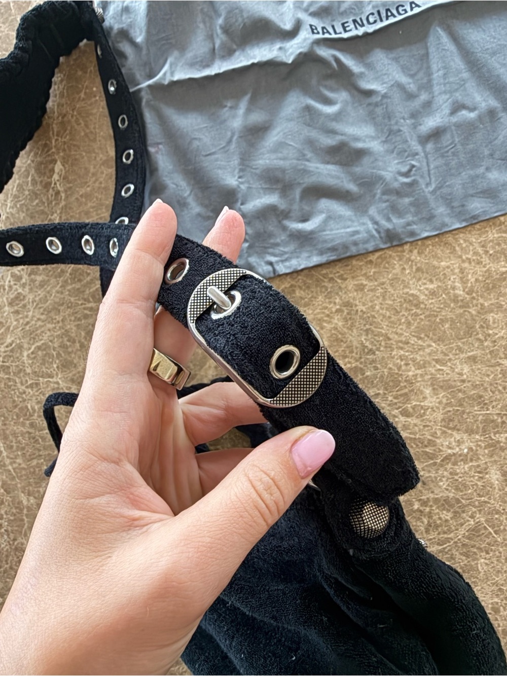 Balenciaga La Cagole Mini Black Terry Cloth - Picture 10 of 11